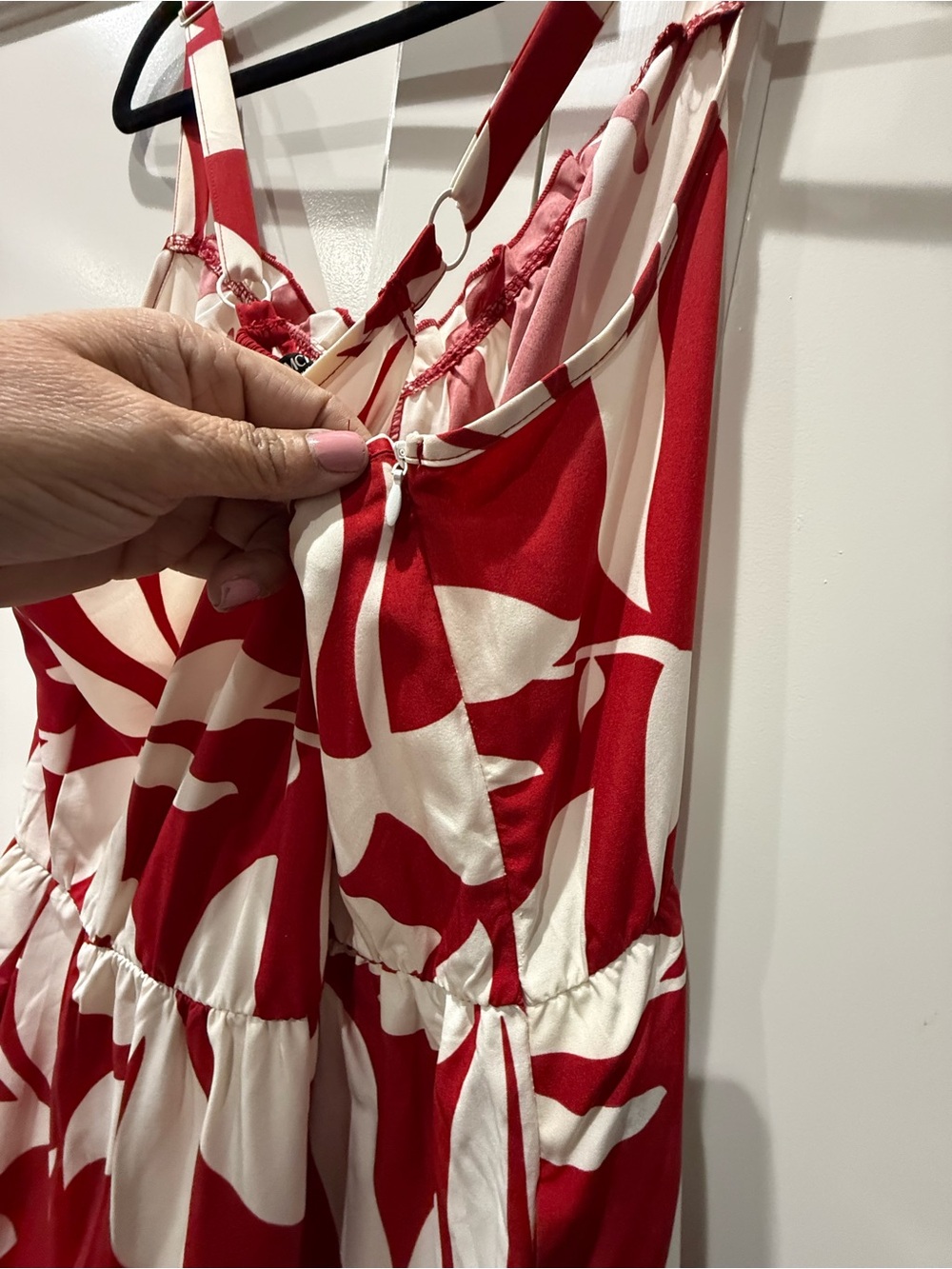 BLOOMCHIC Plus Floral Print Wide-Leg Jumpsuit - Red & Cream - Picture 7 of 12